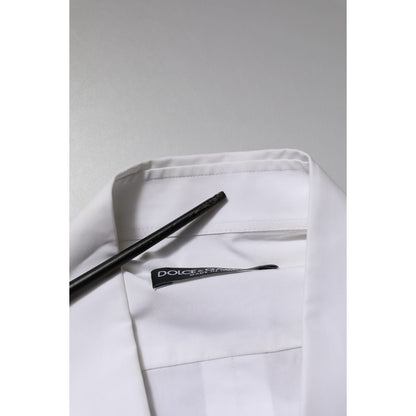 Dolce & Gabbana White Cotton Long Sleeves Dress Formal Shirt