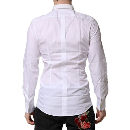 Dolce & Gabbana White GOLD Long Sleeves Dress Formal Shirt