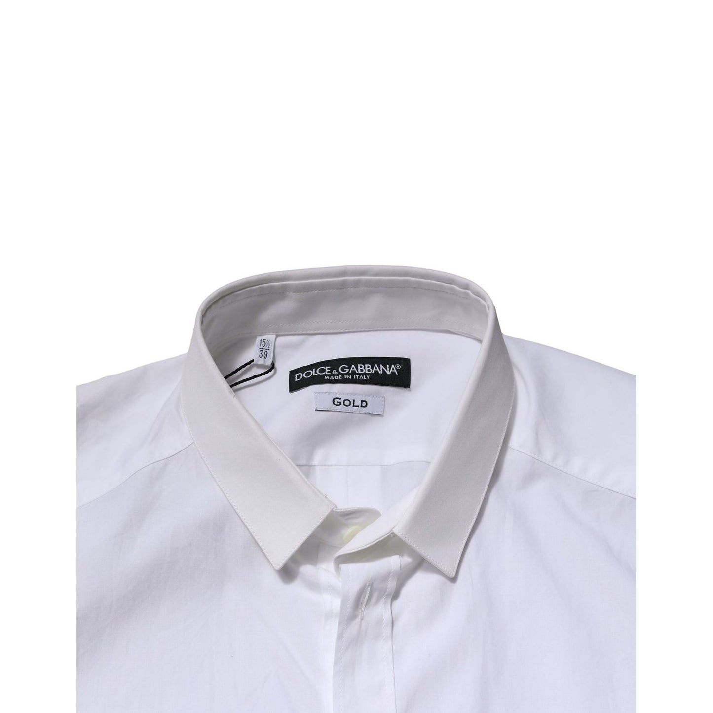 Dolce & Gabbana White GOLD Long Sleeves Dress Formal Shirt