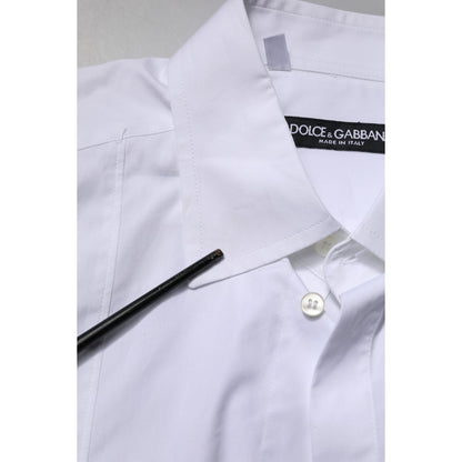 Dolce & Gabbana White Cotton Short Sleeves Dress Formal Shirt