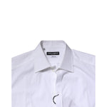Dolce & Gabbana White Cotton Long Sleeves GOLD Formal Shirt TSH906717-37