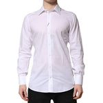 Dolce & Gabbana White Cotton GOLD Long Sleeves Formal Shirt TSH906720-40