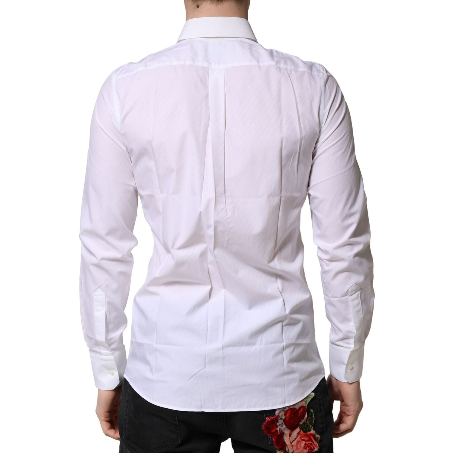 Dolce & Gabbana White MARTINI Long Sleeves Dress Formal Shirt