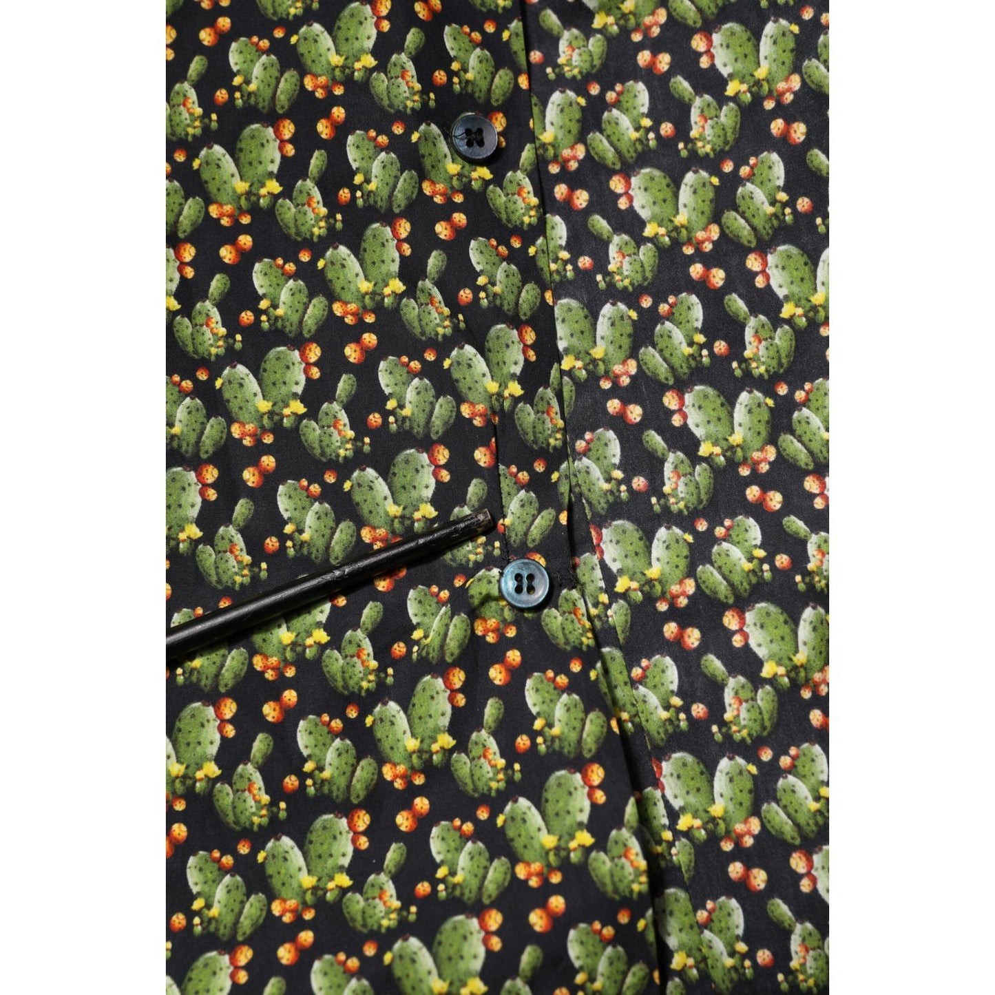 Dolce & Gabbana Multicolor Cotton Cactus GOLD Men Formal Shirt TSH906785-41