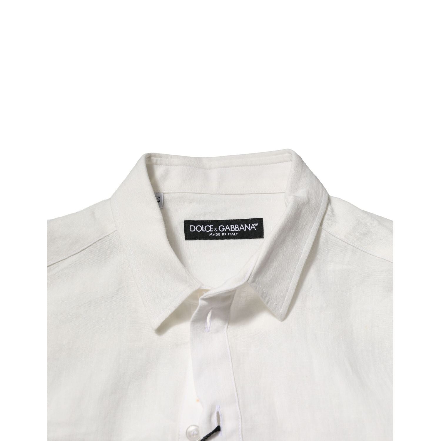 Dolce & Gabbana White DG Crown Embellish Dress Formal Shirt