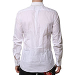 Dolce & Gabbana White Cotton Ruffled Detailing Formal Shirt TSH906823-40