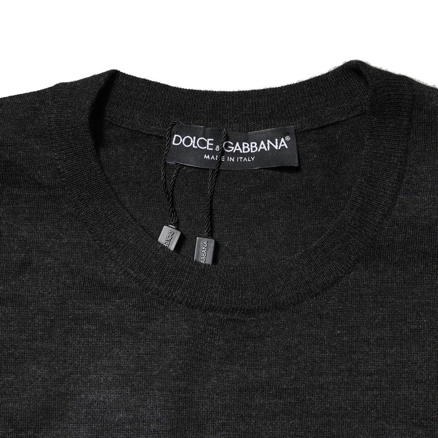 Dolce & Gabbana Gray Cashmere Crew Neck Sweatshirt Sweater TSH90537-44