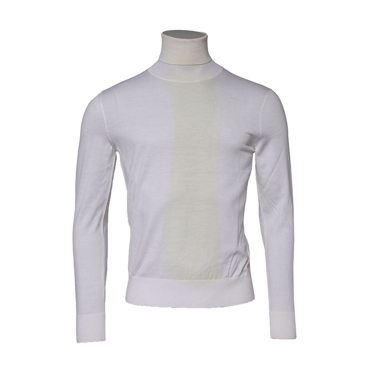 Dolce & Gabbana White Wool Turtleneck Men Sweatshirt Sweater