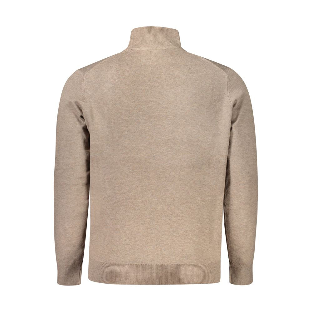 Alt Tag: Back view of the Norway 1963 Brown Polyamide Men Sweater showcasing high-neck design and craftsmanship.