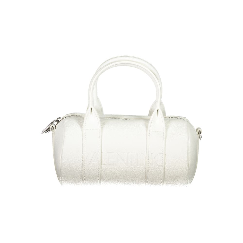 Mario Valentino White Polyethylene Handbag with handles and adjustable shoulder straps, logo design, recycled.