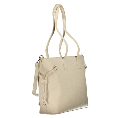 Mario Valentino Beige Polyethylene Handbag with adjustable straps and internal pockets