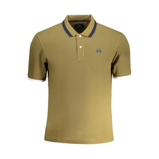 La Martina Green Cotton Polo Shirt LA-30441-S