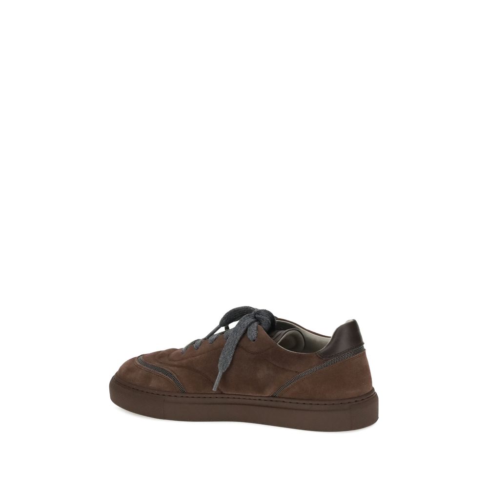 Brunello Cucinelli Brown Rubber Low Top Sneakers