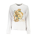 Cavalli Class White Cotton Sweater CA-26712-XS