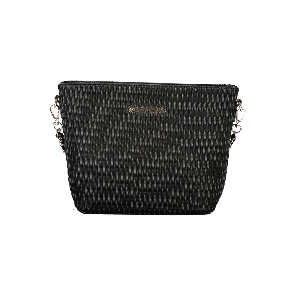 Mario Valentino Black Polyethylene Women Handbag with sleek design and removable handle, showcasing modern fashion-forward style.