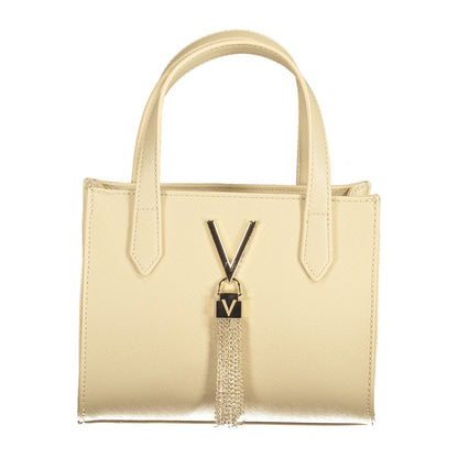 Mario Valentino Beige Polyethylene Women Handbag with logo and tassel detail
