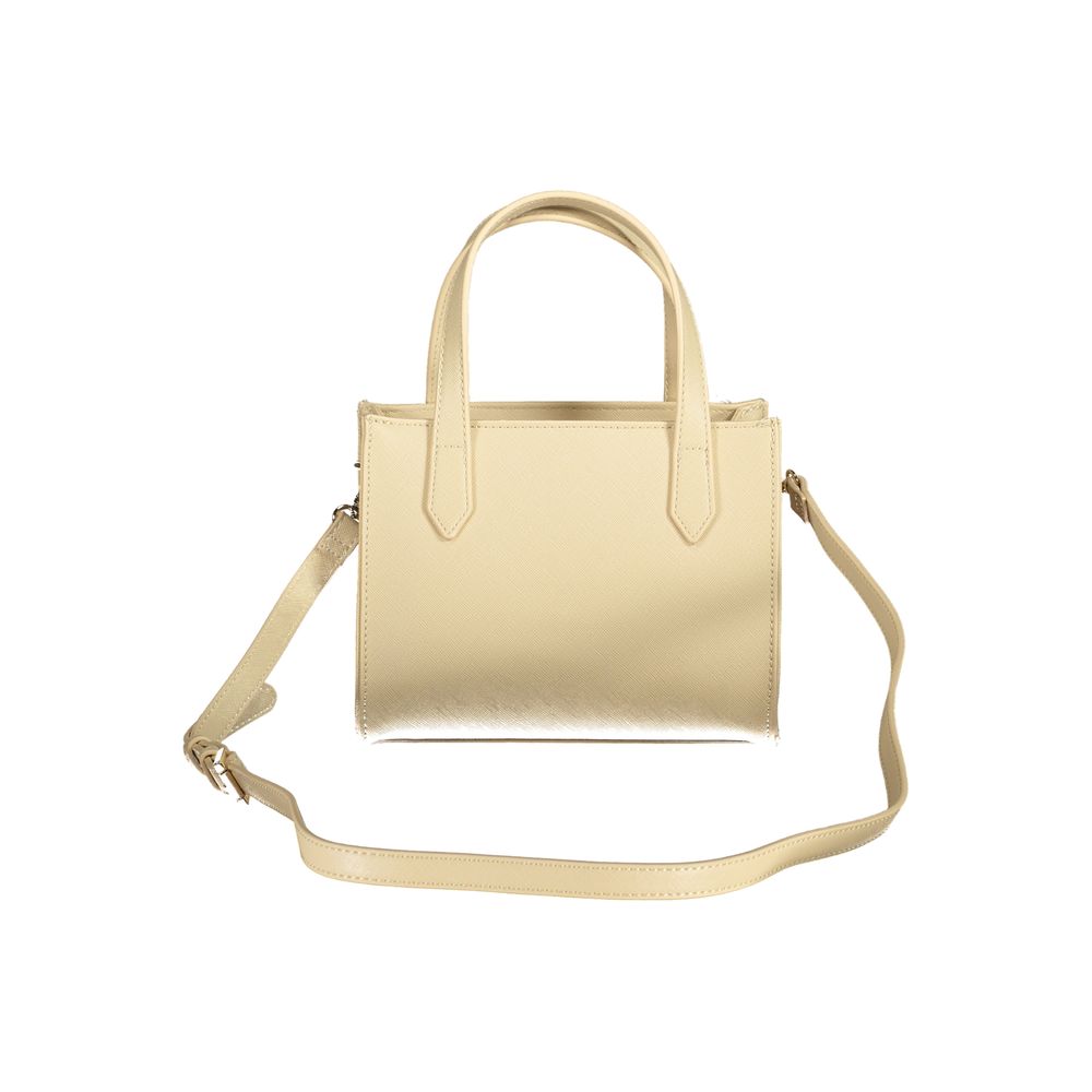 Mario Valentino Beige Polyethylene Women Handbag with adjustable strap, showcasing chic elegance and versatility for any occasion.
