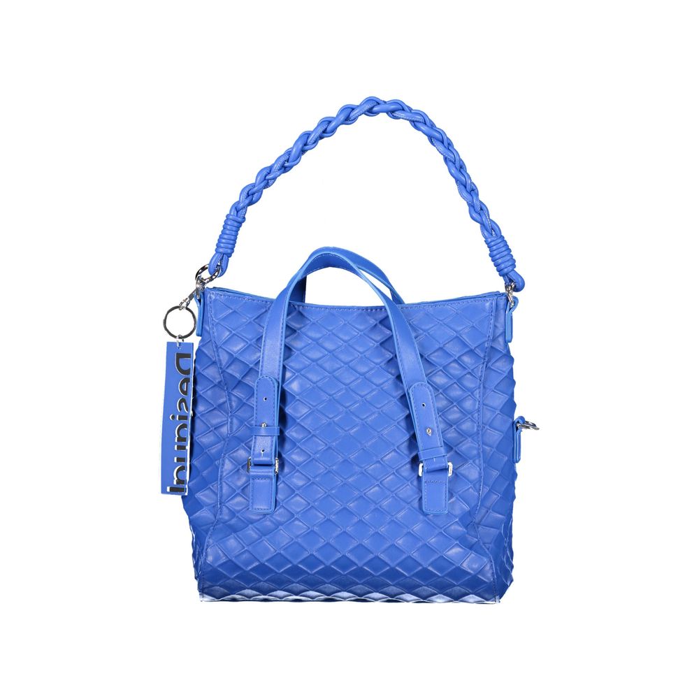 Desigual Blue Polyethylene Women Handbag with removable handles and adjustable strap