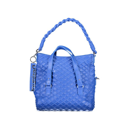 Desigual Blue Polyethylene Women Handbag with removable handles and adjustable shoulder strap
