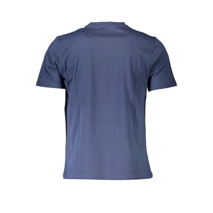 Back view of North Sails Blue Cotton Men T-Shirt showcasing casual style and premium quality.