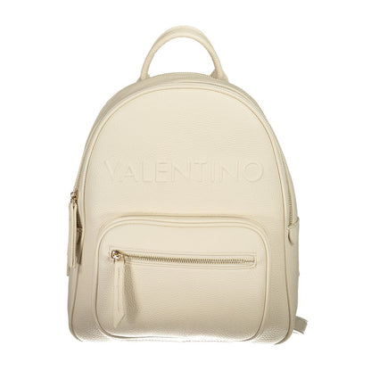 Mario Valentino Beige Polyethylene Backpack with adjustable straps and external pocket