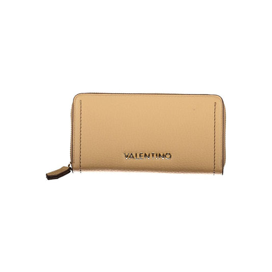Mario Valentino Beige Polyethylene Women Wallet with spacious interior, coin purse, and iconic logo, designed for modern fashionistas.
