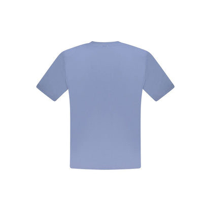 Back view of North Sails Blue Cotton Men T-Shirt, crew neck, premium 100% cotton, casual wear.