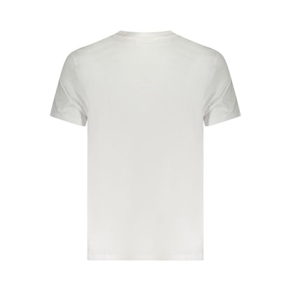 Calvin Klein White Cotton Men T-Shirt featuring minimalist design and logo embroidery, perfect for versatile style and comfort.