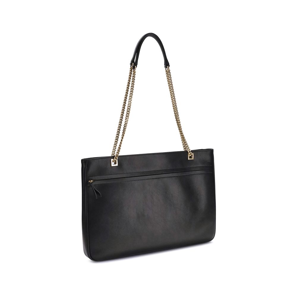 Valentino Garavani Black Calf Leather Bos Taurus Shoulder Bag