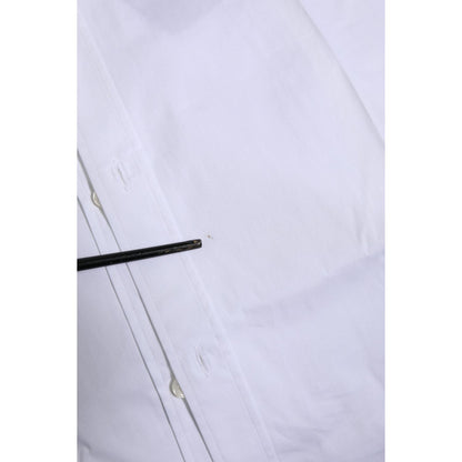 Dolce & Gabbana White Cotton GOLD Long Sleeves Formal Shirt