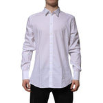 Dolce & Gabbana White Cotton GOLD Long Sleeves Formal Shirt TSH906837-43