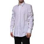 Dolce & Gabbana White Cotton GOLD Long Sleeves Formal Shirt TSH906837-43