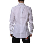 Dolce & Gabbana White Cotton GOLD Long Sleeves Formal Shirt TSH906837-43