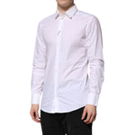 Dolce & Gabbana White Cotton GOLD Long Sleeves Formal Shirt TSH906840-39