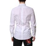 Dolce & Gabbana White Cotton GOLD Long Sleeves Formal Shirt TSH906840-39