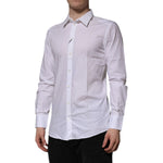 Dolce & Gabbana White Cotton GOLD Long Sleeves Formal Shirt TSH906842-40