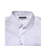 Dolce & Gabbana White Cotton GOLD Long Sleeves Formal Shirt TSH906848-44