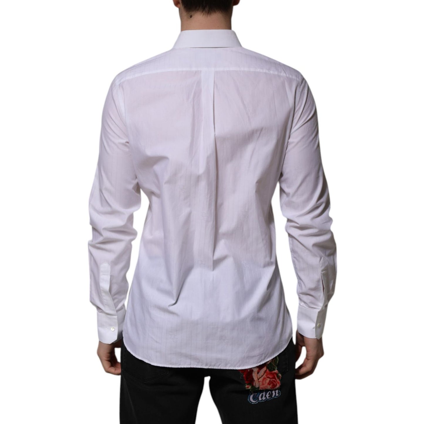 Dolce & Gabbana White Cotton MARTINI Long Sleeve Formal Shirt