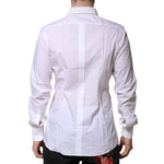 Dolce & Gabbana White Cotton GOLD Long Sleeves Formal Shirt TSH906853-40