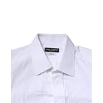 Dolce & Gabbana White Cotton GOLD Long Sleeves Formal Shirt TSH906855-41