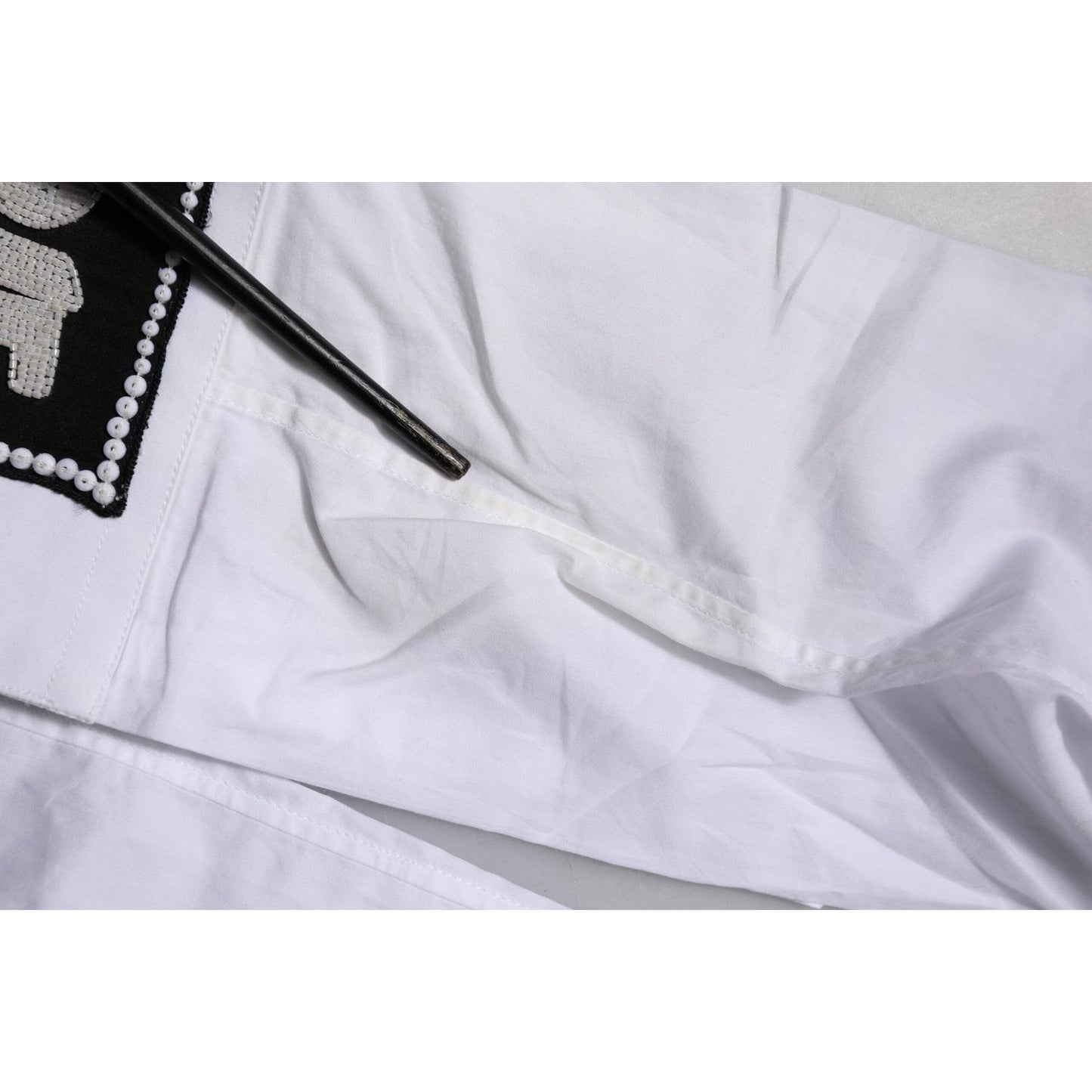 Dolce & Gabbana White Cotton GOLD Long Sleeves Formal Shirt TSH906855-41