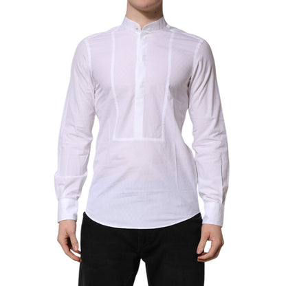 Dolce & Gabbana White Cotton Slim Long Sleeves Formal Shirt