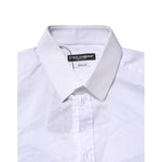 Dolce & Gabbana White Cotton GOLD Long Sleeves Formal Shirt TSH906857-42