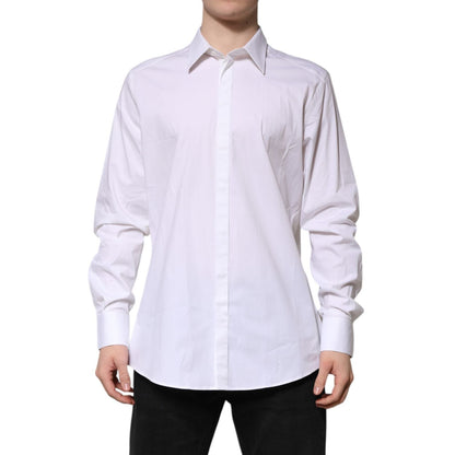 Dolce & Gabbana White MARTINI Long Sleeve Dress Formal Shirt