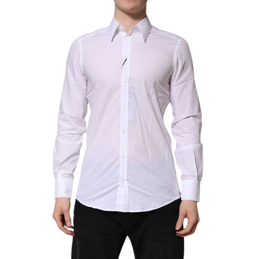 Dolce & Gabbana White MARTINI Long Sleeves Dress Formal Shirt TSH906868-38