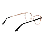 Guess Gold Women Glasses Frame, full-rim gold metal with browline style, plastic demo lenses, and spring hinges.