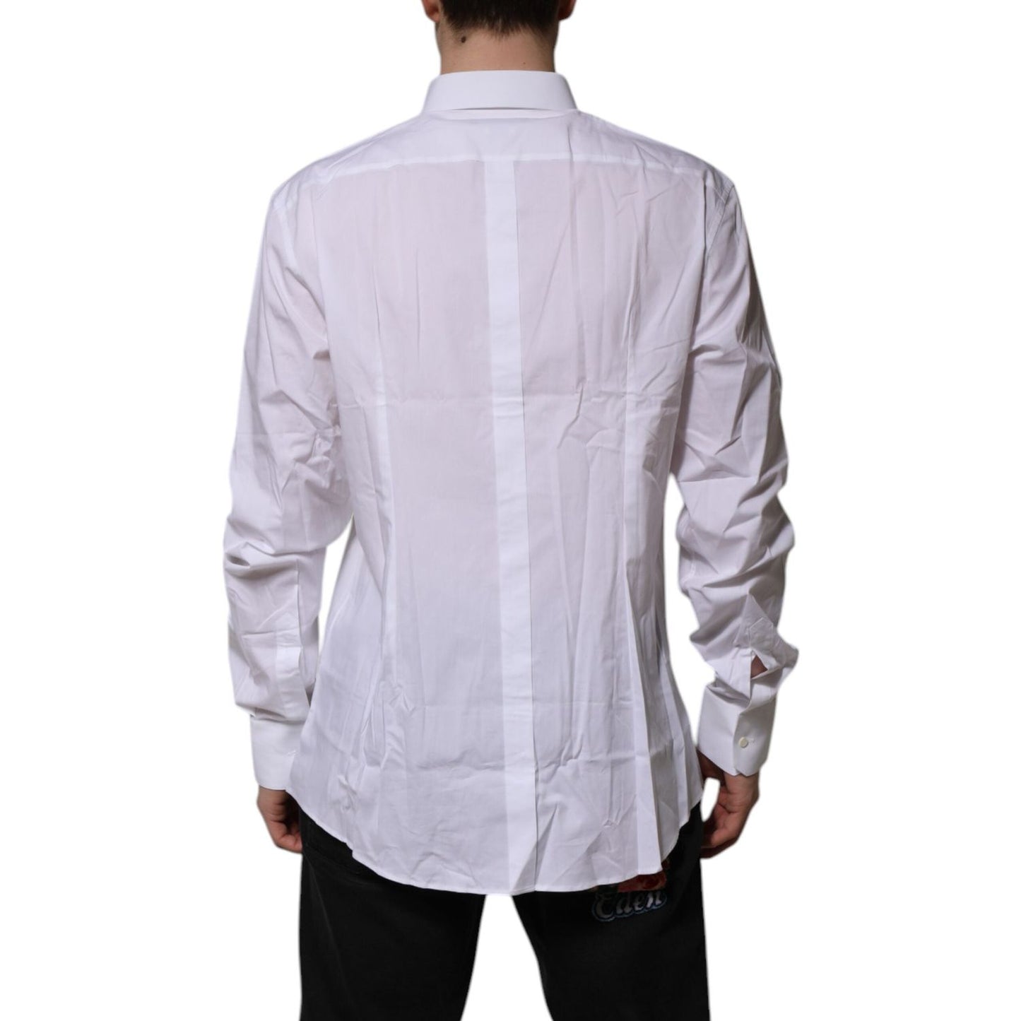 Dolce & Gabbana White GOLD Long Sleeve Dress Formal Shirt TSH906878-40