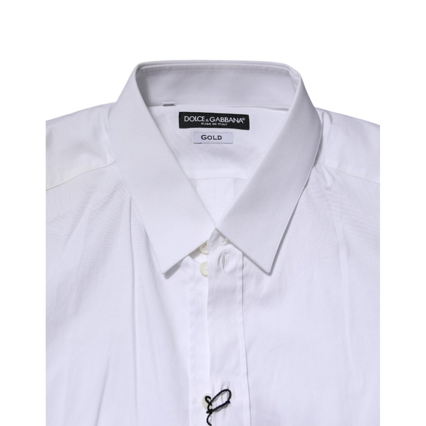 Dolce & Gabbana White GOLD Long Sleeve Dress Formal Shirt TSH906878-40