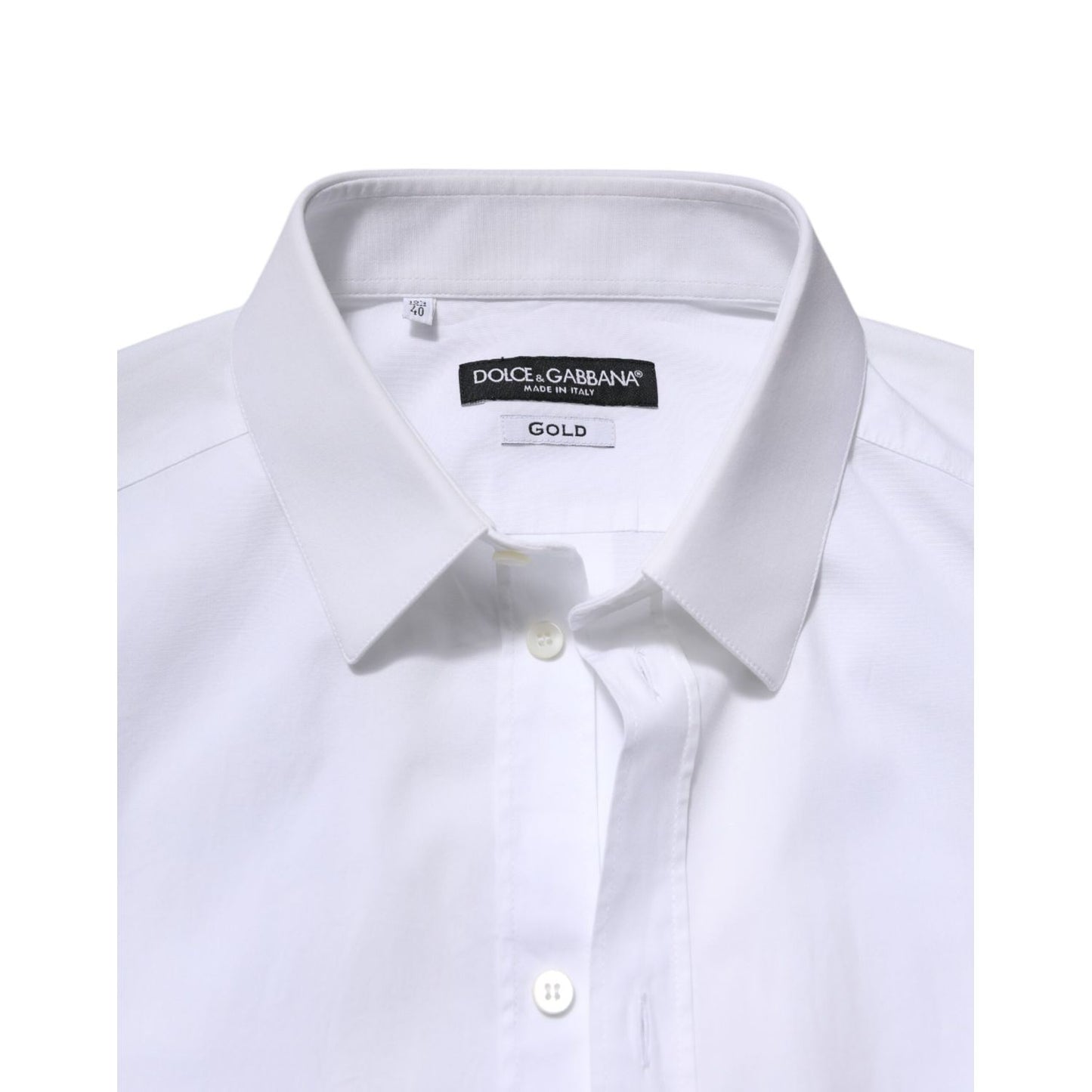 Dolce & Gabbana White GOLD Long Sleeve Dress Formal Shirt
