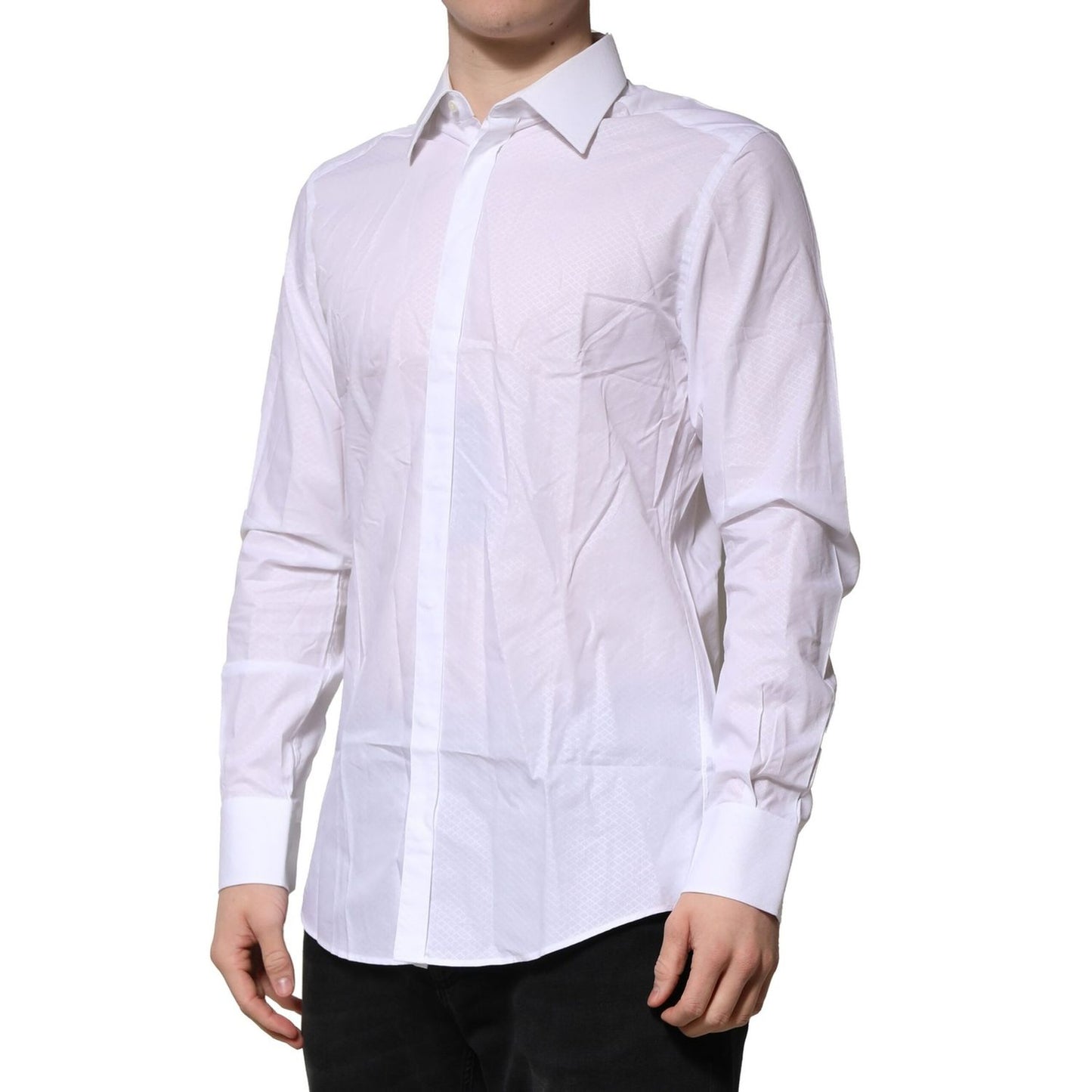 Dolce & Gabbana White MARTINI Cotton Men Dress Formal Shirt